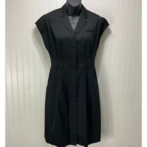 theory essential flare dress Flared Dress in Admiral Crepe in Rice | Women's Elegant Work Dress